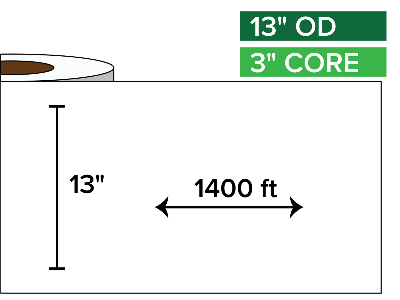 Continuity Label Continuous Label Stock, Matte White Paper | 13 in. x 1400 ft. | 3 in ...