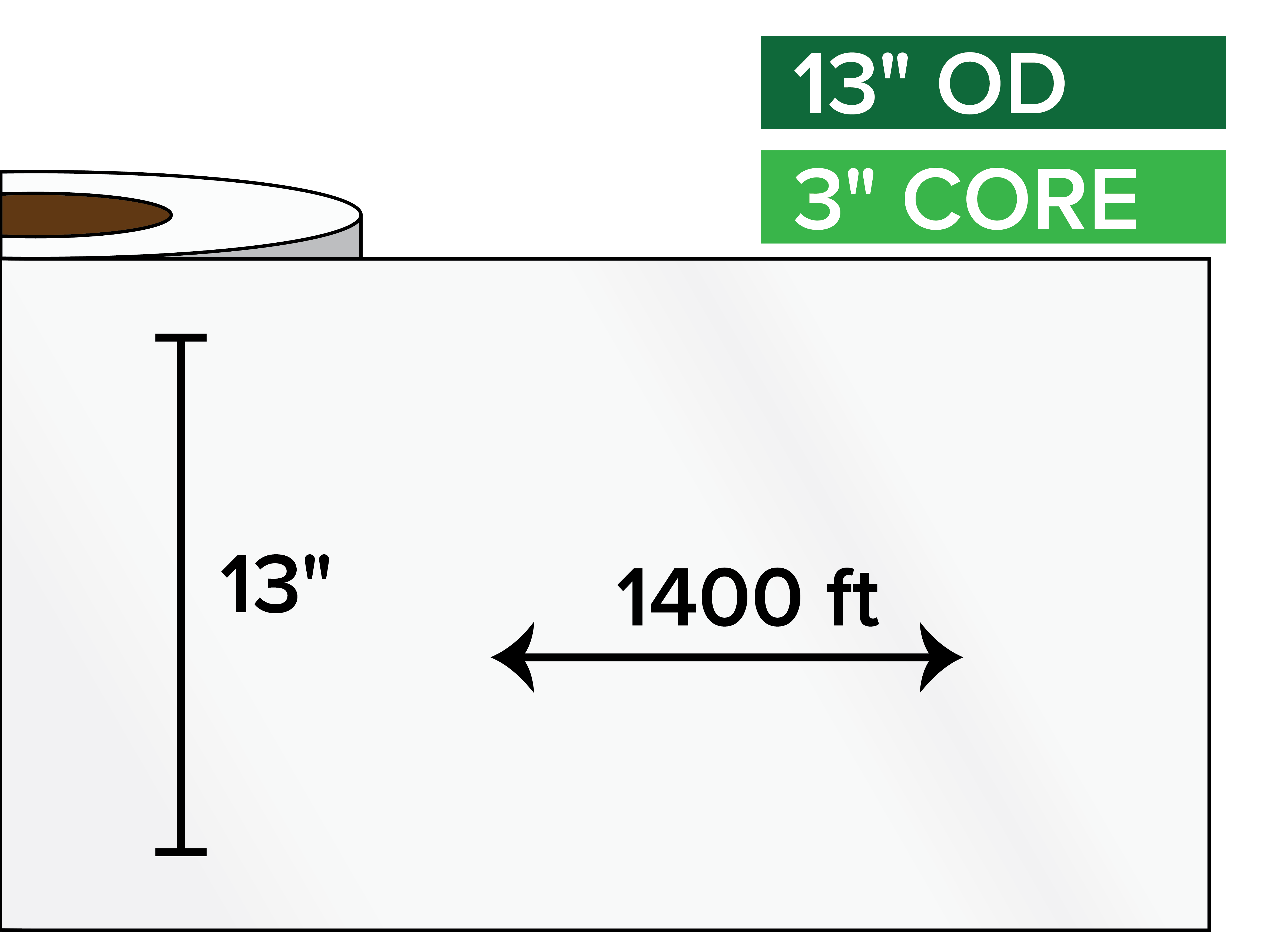 Continuous Label Stock, High Gloss White Paper | 13 in. x 1400 ft. | 3 ...