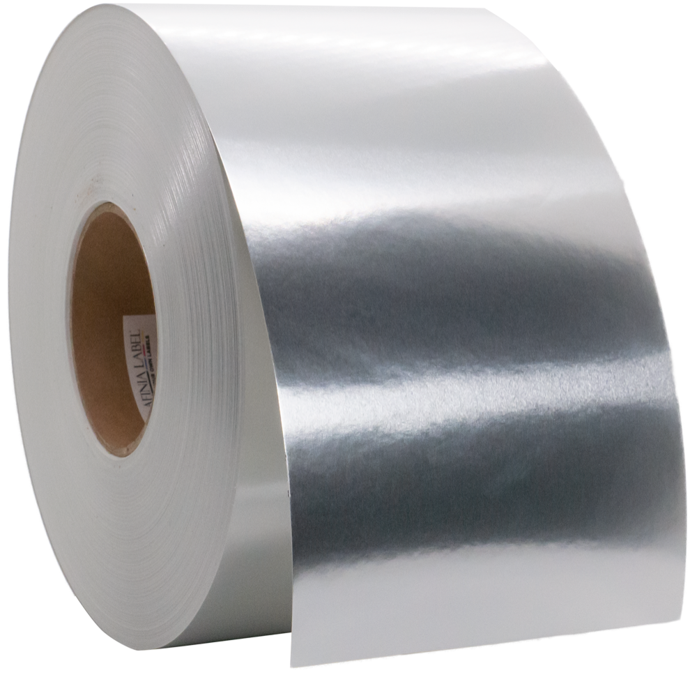Silver Foil Continuous Label Stock | 5 in. x 500 ft. | 3 in. core, 8 in. outside diameter-Afinia Label Store