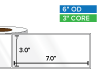 Rectangular Labels, High Gloss BOPP (poly) | 3 x 7 inches | 3 in. core, 6 in. outside diameter-Afinia Label Store