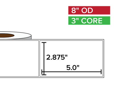 Rectangular Labels, Matte BOPP (poly) | 2.875 x 5 inches | 3 in. core, 8 in. outside diameter-Afinia Label Store