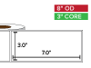 Rectangular Labels, Matte BOPP (poly) | 3 x 7 inches | 3 in. core, 8 in. outside diameter-Afinia Label Store