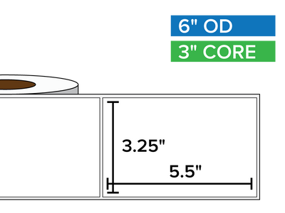 Rectangular Labels, Matte BOPP (poly) | 3.25 x 5.5 inches | 3 in. core, 6 in. outside diameter-Afinia Label Store