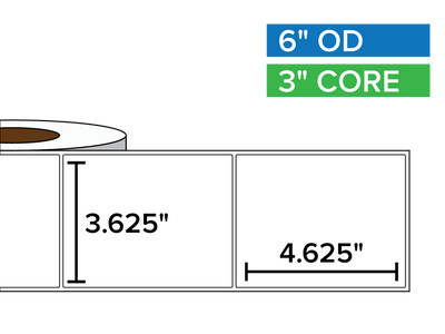 Rectangular Labels, Matte BOPP (poly) | 3.625 x 4.625 inches | 3 in. core, 6 in. outside diameter-Afinia Label Store