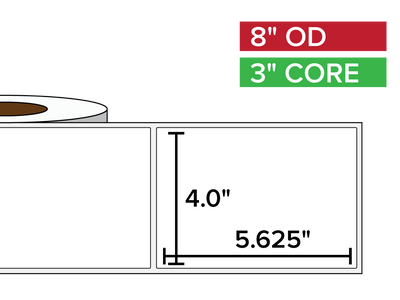 Rectangular Labels, Matte BOPP (poly) | 4 x 5.625 inches | 3 in. core, 8 in. outside diameter-Afinia Label Store