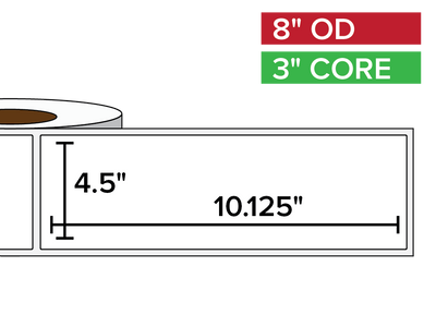 Rectangular Labels, Matte BOPP (poly) | 4.5 x 10.125 inches | 3 in. core, 8 in. outside diameter-Afinia Label Store