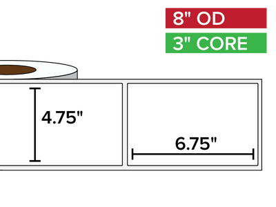 Rectangular Labels, Matte BOPP (poly) | 4.75 x 6.75 inches | 3 in. core, 8 in. outside diameter-Afinia Label Store