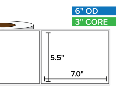 Rectangular Labels, Matte BOPP (poly) | 5.5 x 7 inches | 3 in. core, 6 in. outside diameter-Afinia Label Store