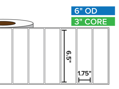 Rectangular Labels, Matte BOPP (poly) | 6.5 x 1.75 inches | 3 in. core, 6 in. outside diameter-Afinia Label Store