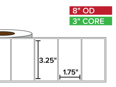 Rectangular Labels, Matte White Paper | 3.25 x 1.75 inches | 3 in. core, 8 in. outside diameter-Afinia Label Store