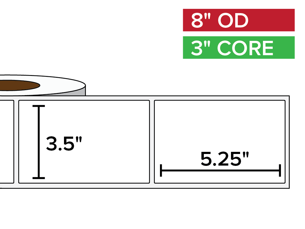 Rectangular Labels, Matte White Paper | 3.5 x 5.25 inches | 3 in. core, 8 in. outside diameter-Afinia Label Store