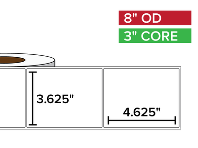 Rectangular Labels, Matte White Paper | 3.625 x 4.625 inches | 3 in. core, 8 in. outside diameter-Afinia Label Store