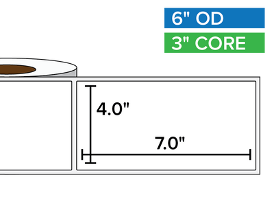 Rectangular Labels, Matte White Paper | 4 x 7 inches | 3 in. core, 6 in. outside diameter-Afinia Label Store